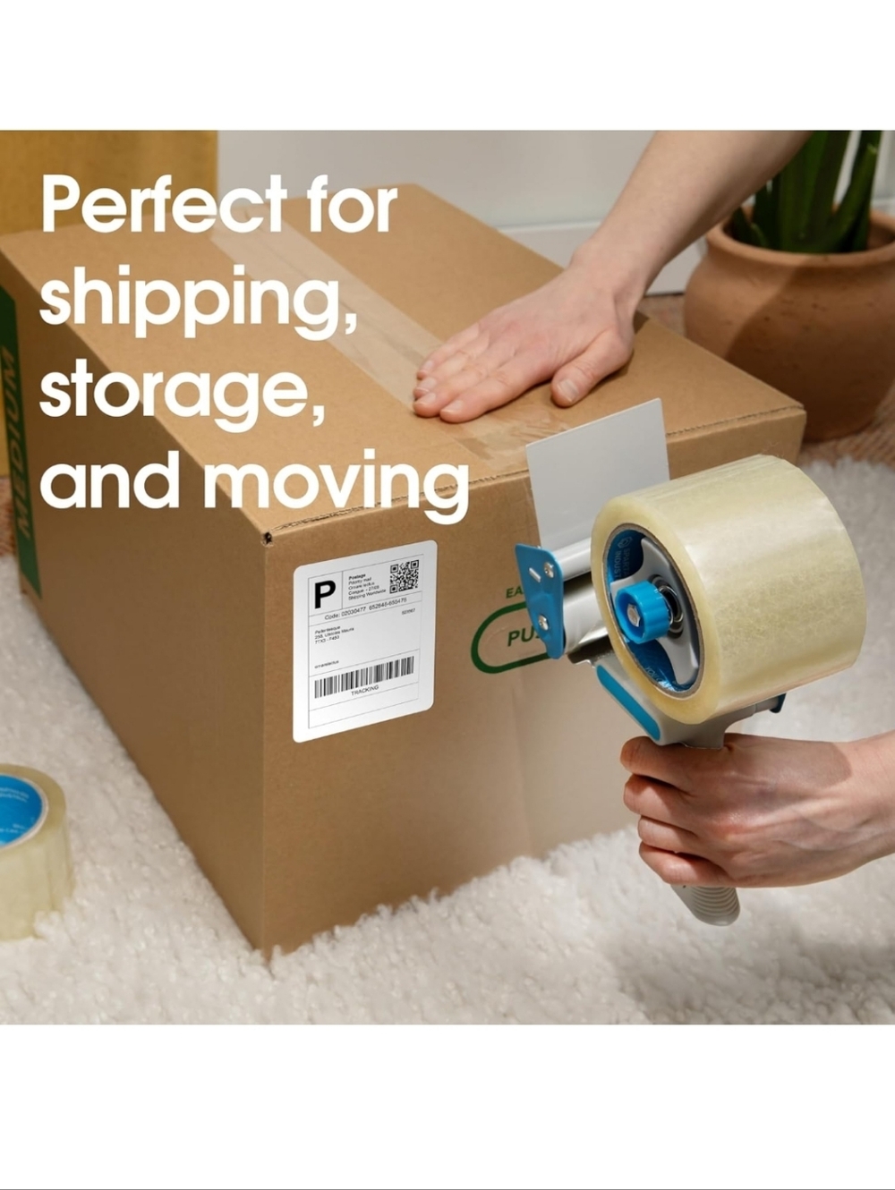 Spartan 3" 2 Rolls Heavy-Duty Clear Packing Tape Bonus: 3 Random Polymailers - Picture 4 of 6